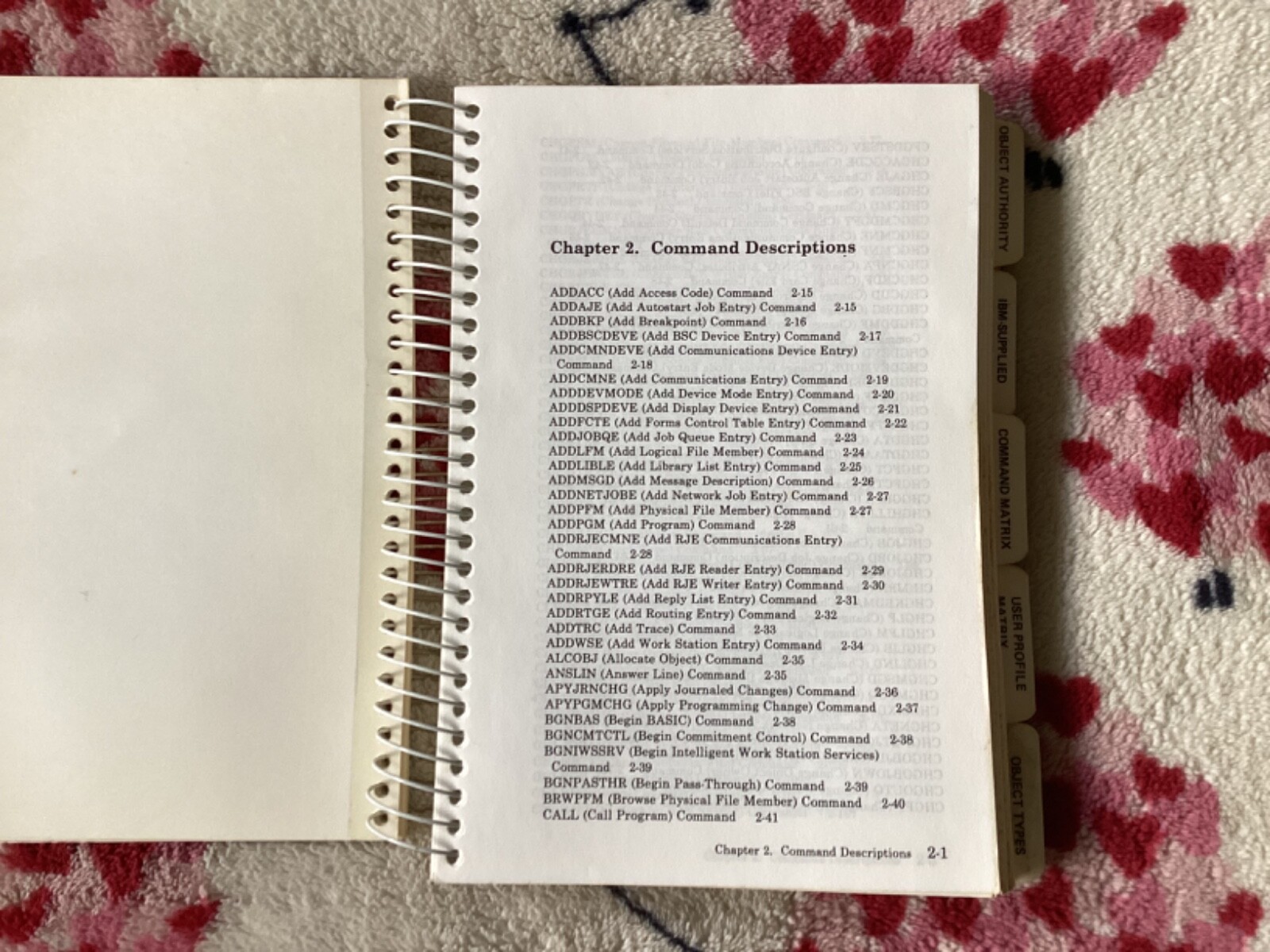 IBM SYSTEM/38 PROGRAMMING REFERENCE SUMMARY SC21-7734-8 FILE No. S38-20 NOV 1986
