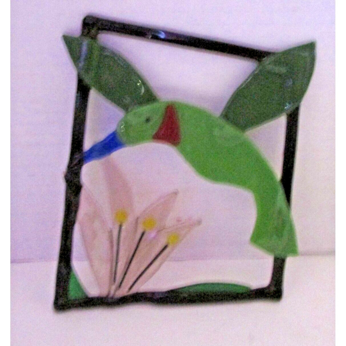 Handcrafted Stained Glass Hummingbird Suncatcher