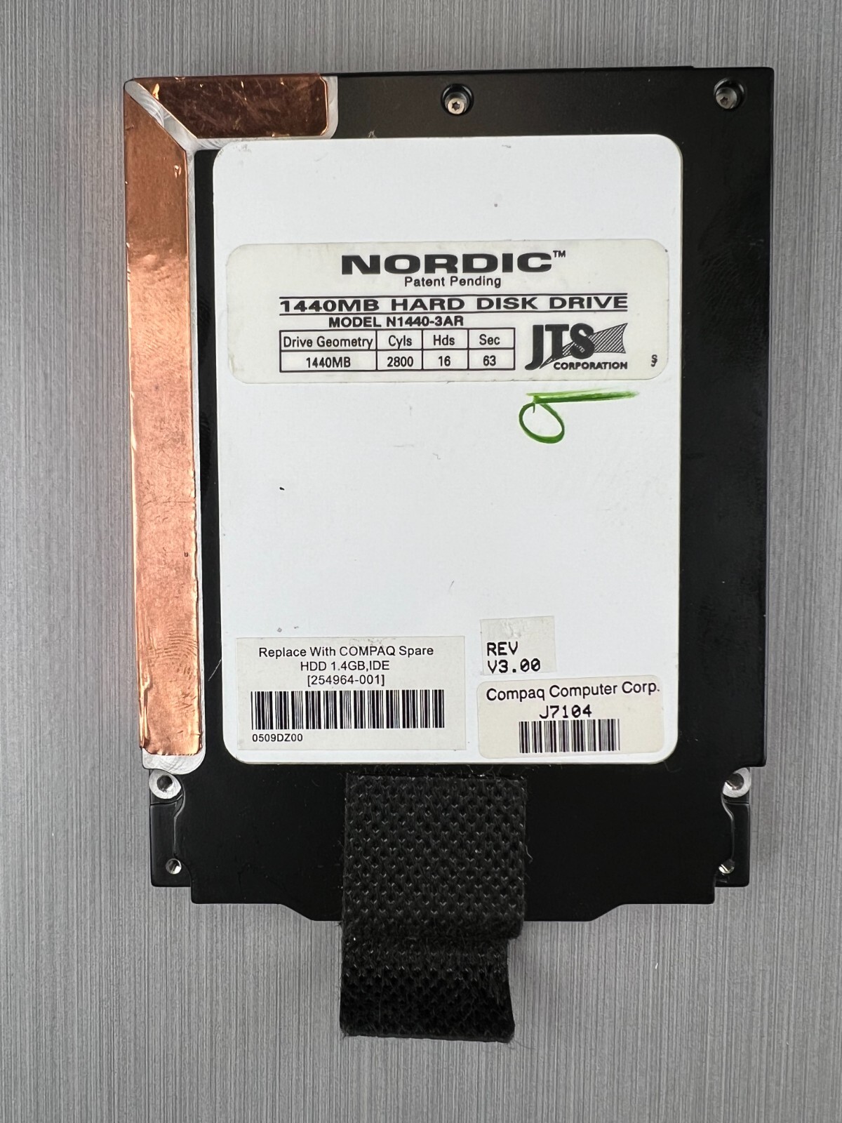 Very rare JTS Nordic N1440-3AR 1440MB 3" Hard drive