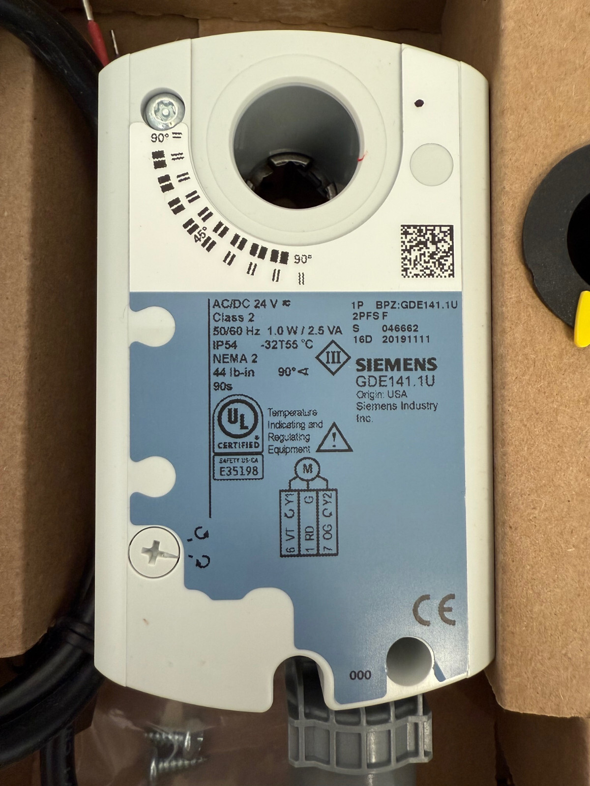 SIEMENS GDE141.1U OPENAIR ELECTRONIC DAMPER ACTUATOR NEW OPEN BOX