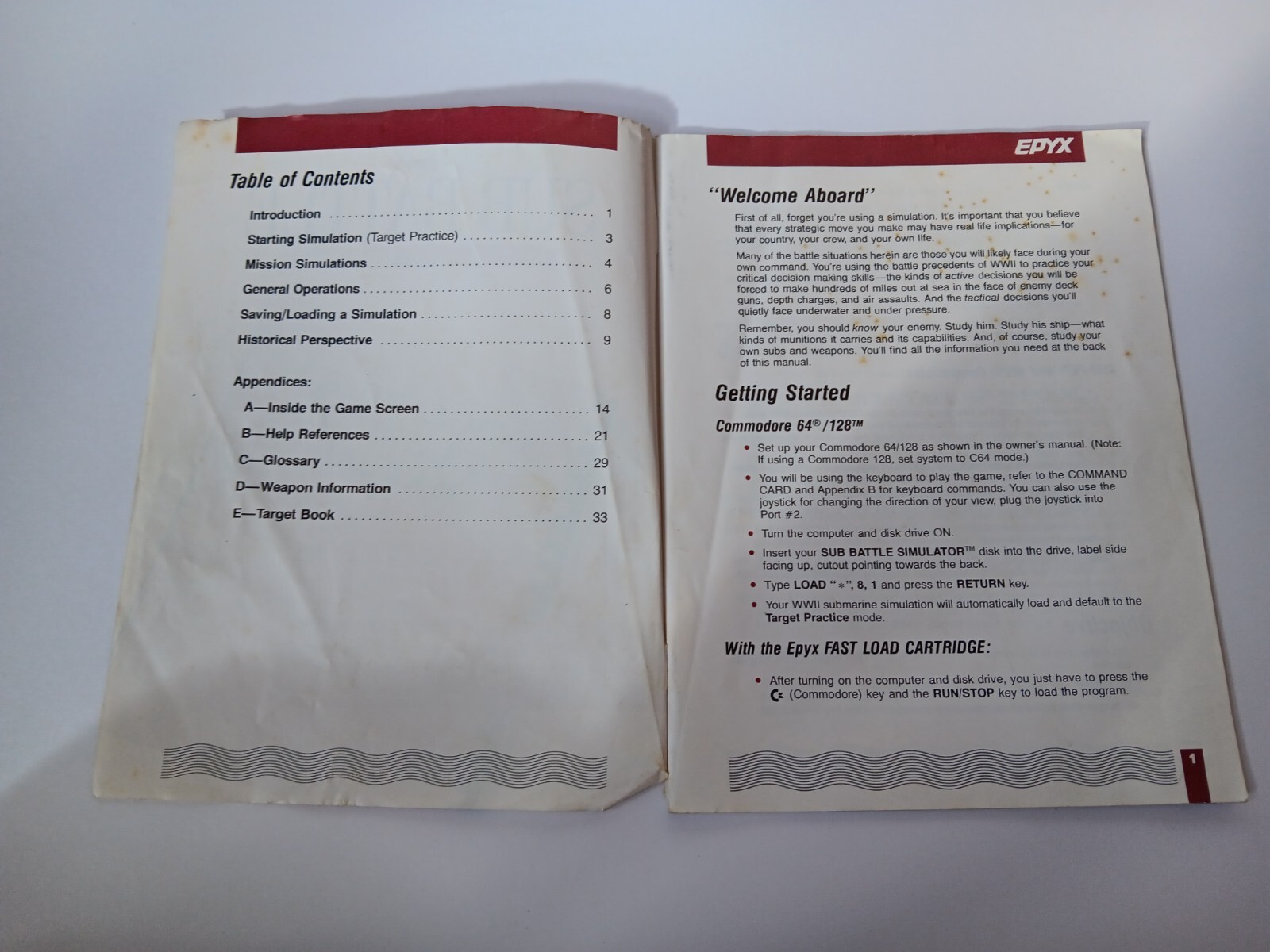Commodore 64/128 Sub Battle Simulator Computer Game Software Tested/Works