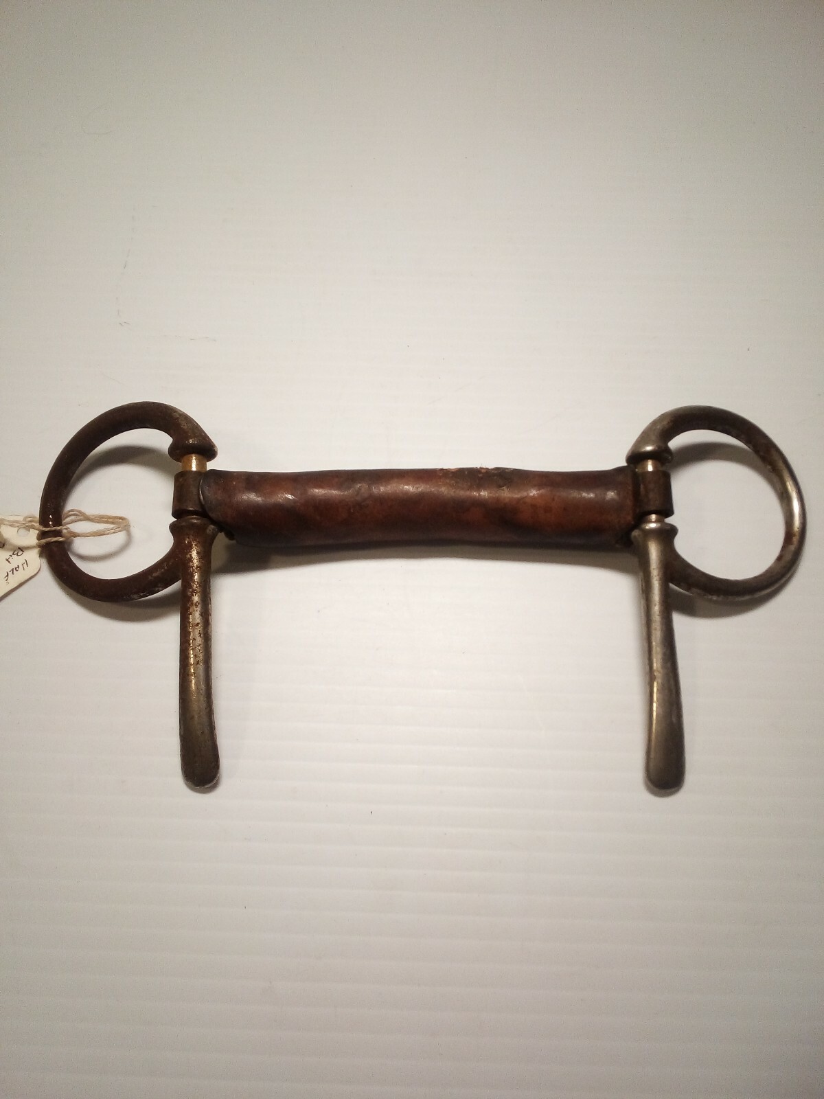 Antique Half Cheek Driving Bit Leather covered, Spoon Cheeks