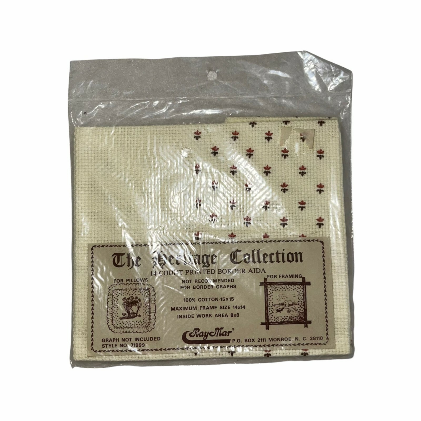 New Ray Mar The Heritage Collection 14 Count Printed Border Cross Stitch Fabric