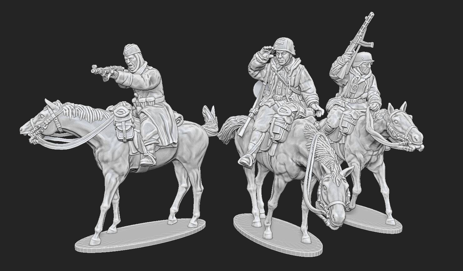 Just Some Miniatures WW2 Late War German Cavalry Soviet Weapons Bolt Action 28mm
