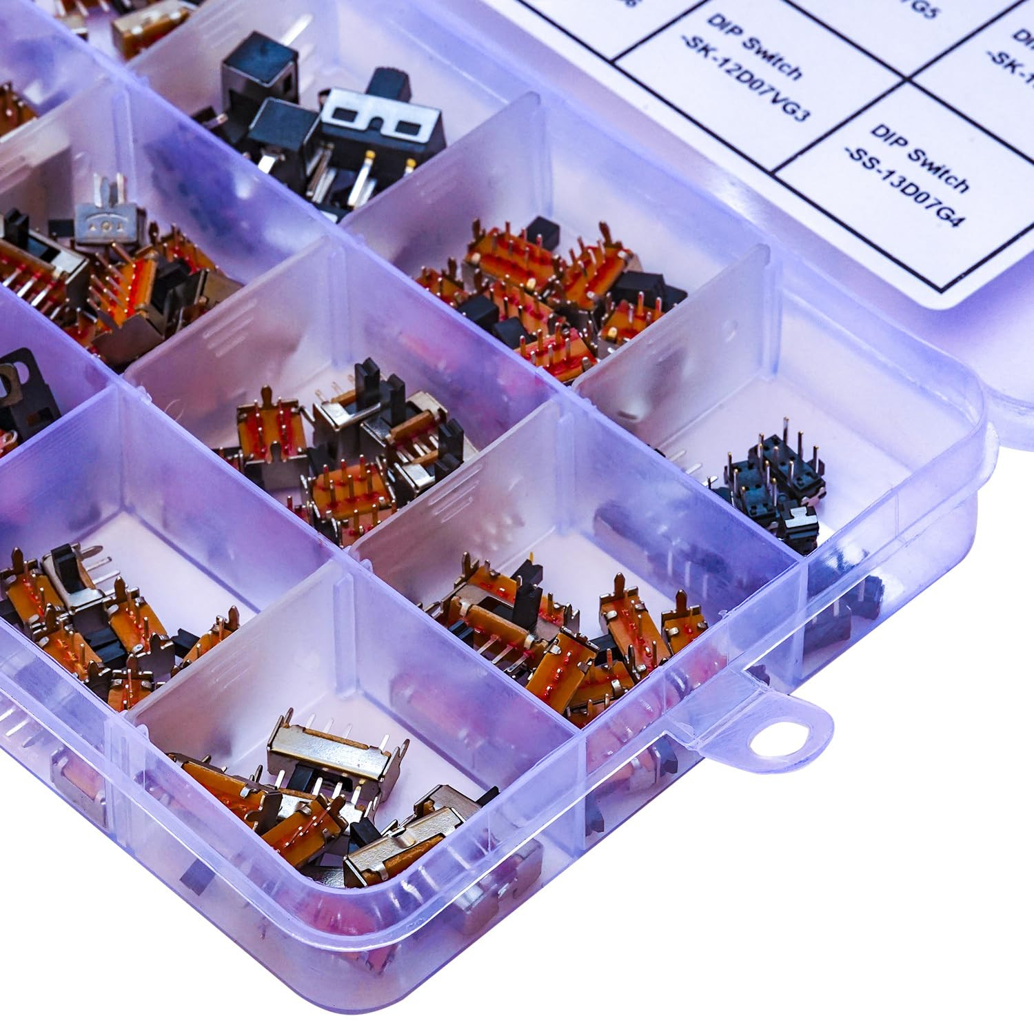 Slide Switch Assorted Kit, Mini Micro PCB Panel Slide Switch 2Pin 3Pin 4Pin On/O