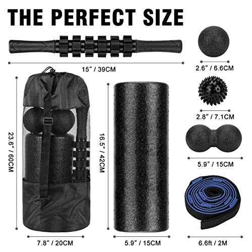Foam Roller Set - High Density Back Roller, Muscle Roller 16.5-inch Foam Roller