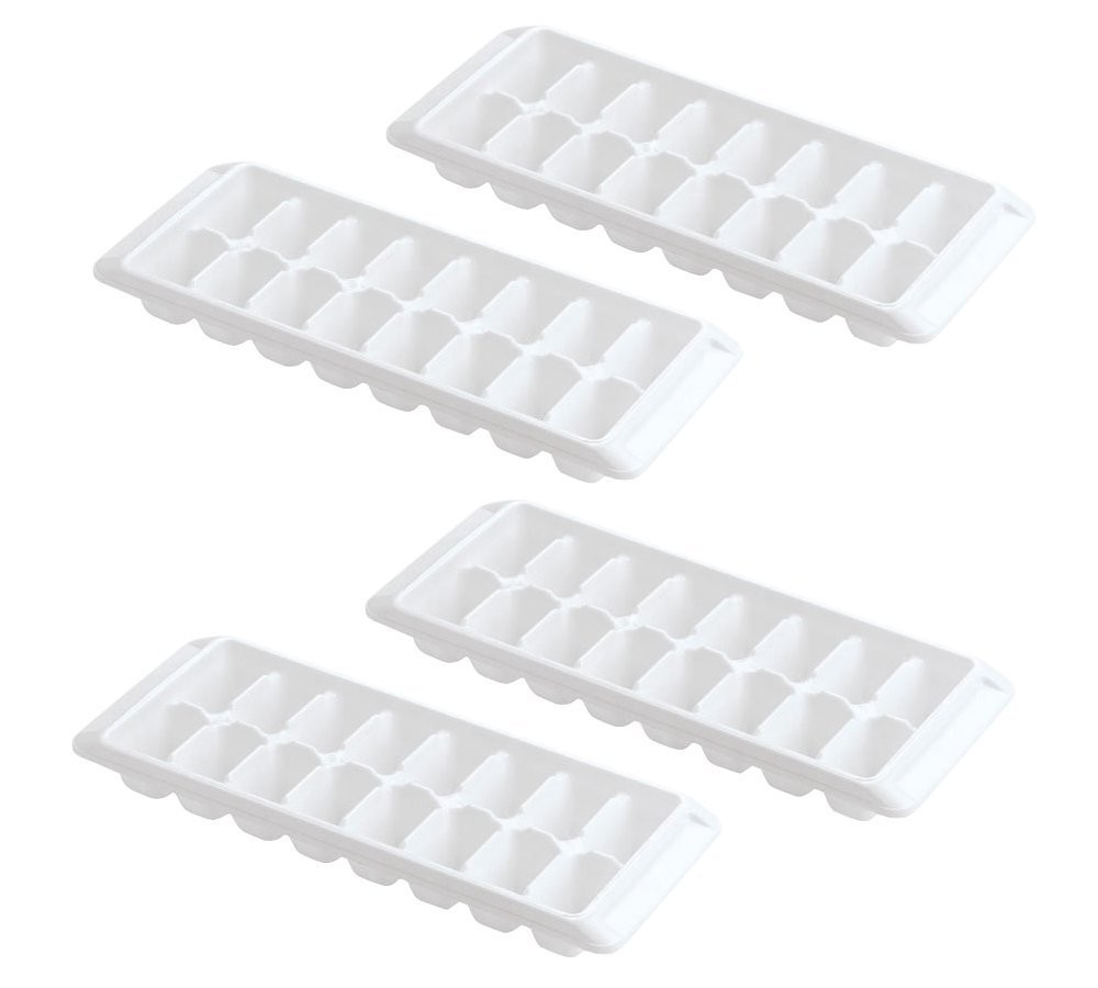 Kitch Easy Release White Ice Cube Tray, 4 Pack, 64 Cubes