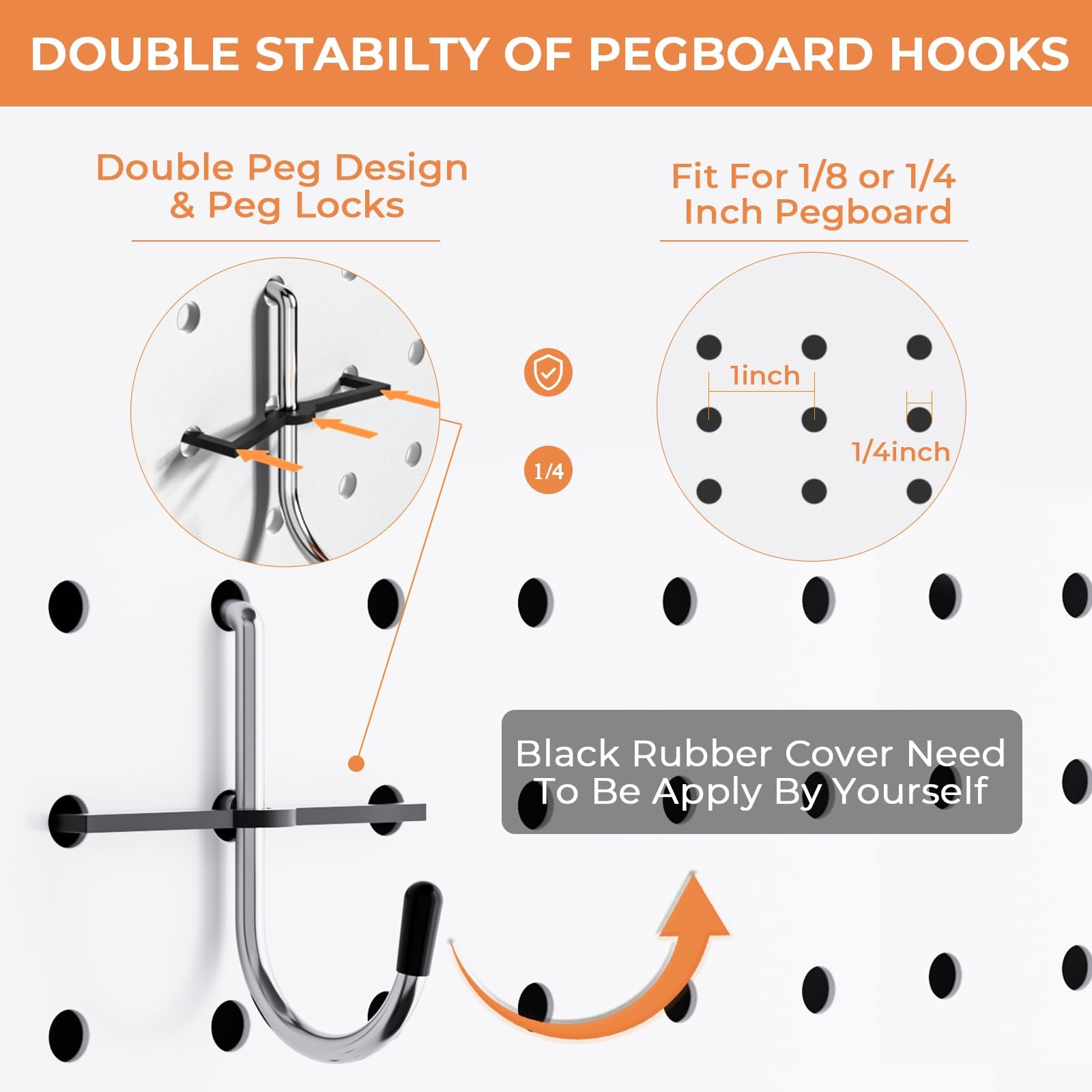 120PCS Pegboard Accessories Organizer Kit, Peg Board Hooks Assortment with Bi...