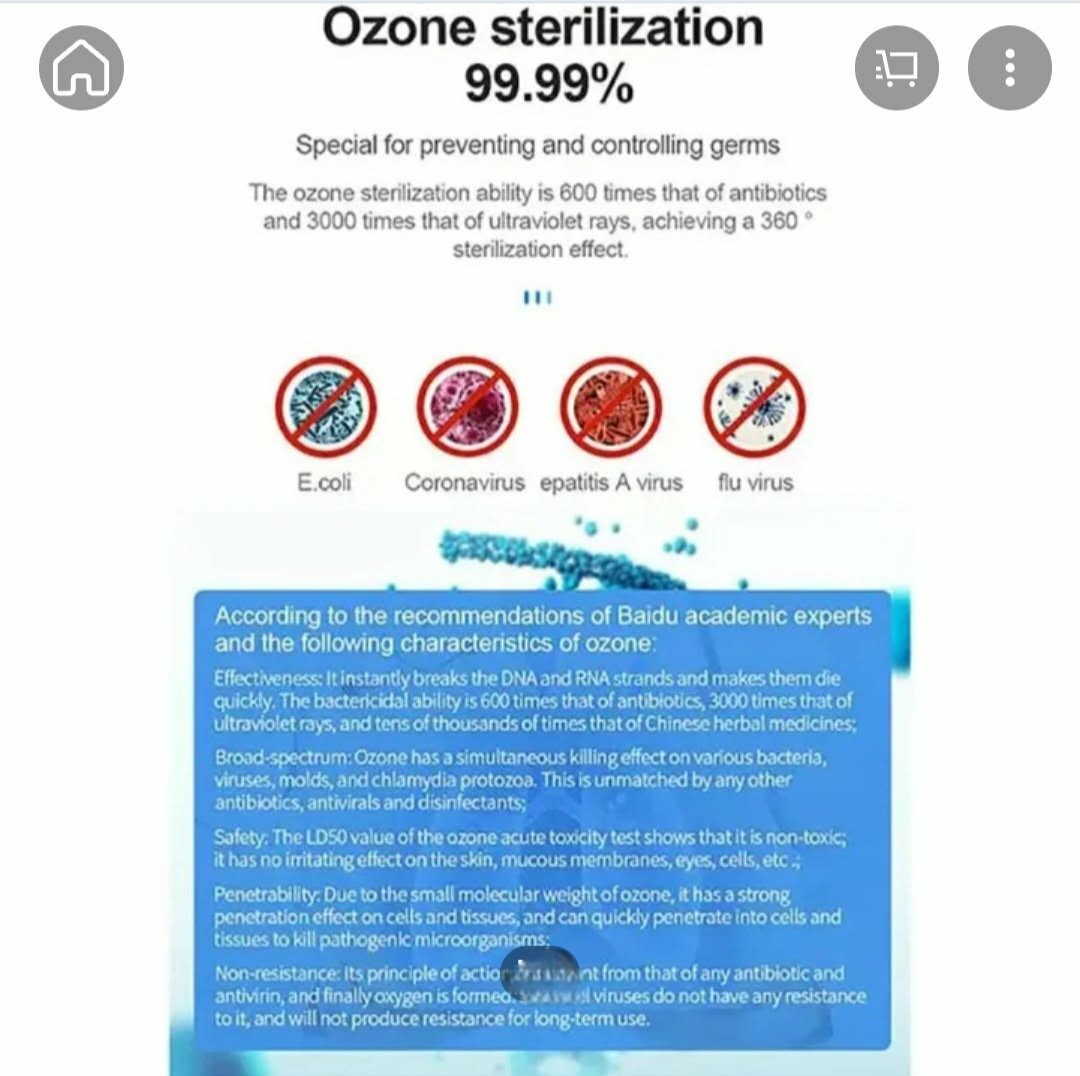 Disinfection Efficient Sterilizer, Air Purification - 99.99% Kills Bacteria and