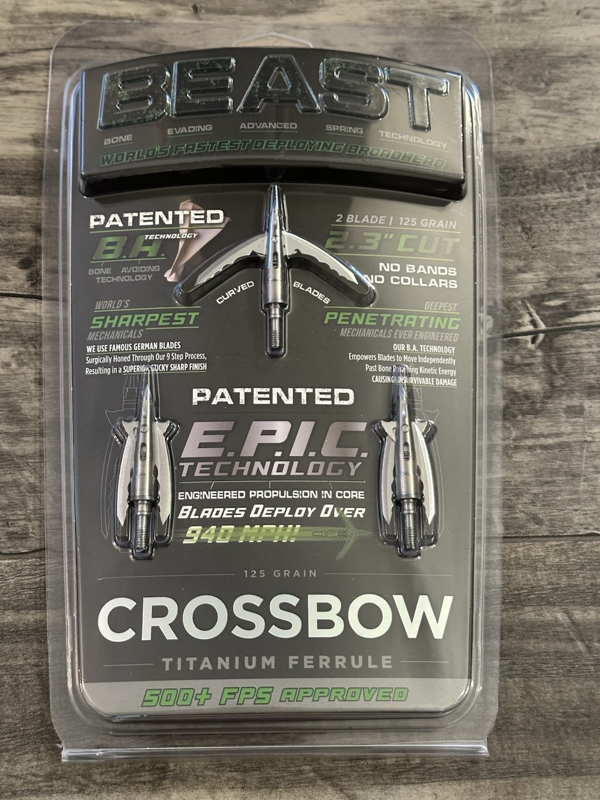 Beast Broadheads Titanium Crossbow Broadheads 125gr  2.3” Cut