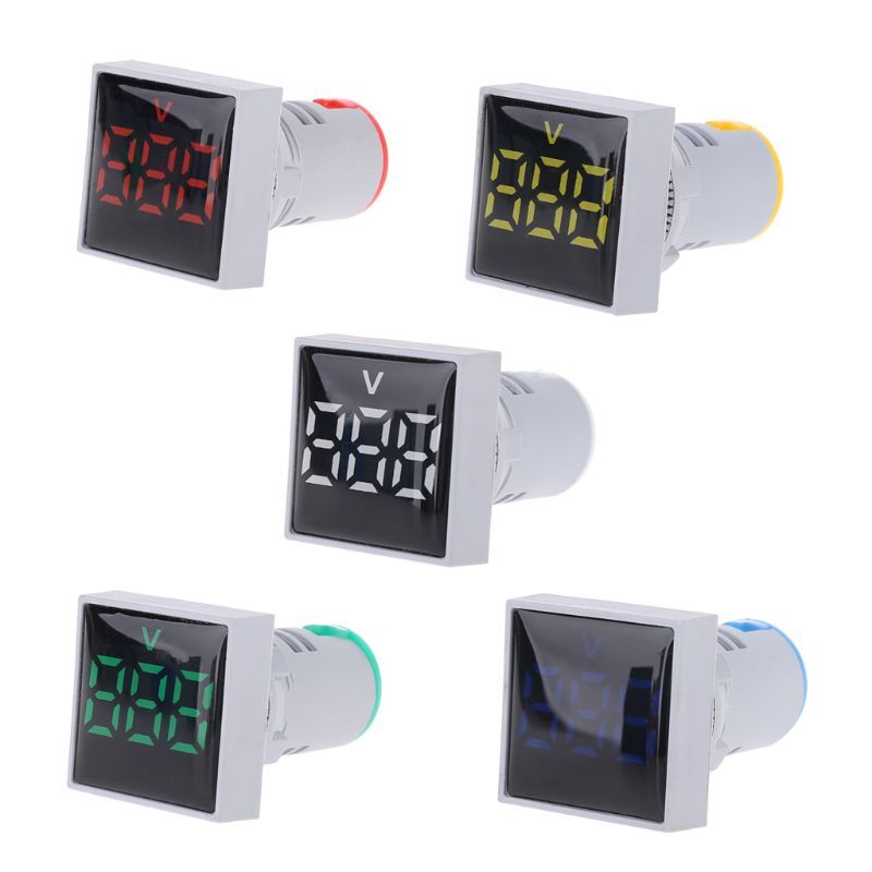 Square Voltmeter 20-500V Meter Panel LED Digital Light