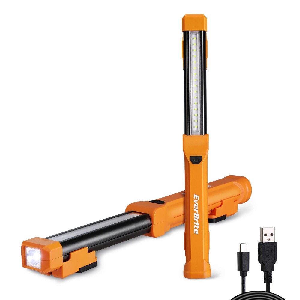 EverBrite 2-PACK 1000LM LED Work Light 4 Lighting Modes Rechargeable Work Light