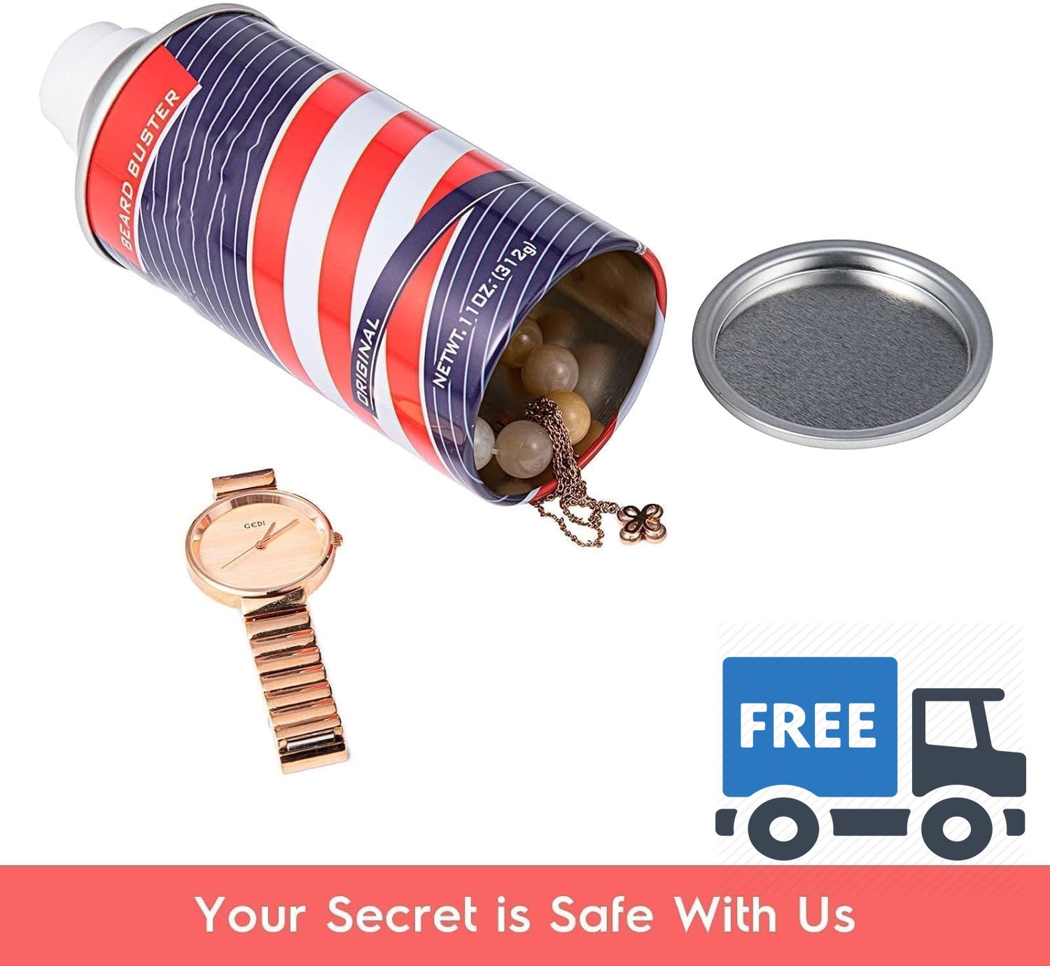 Shaving Cream Diversion Safe Secret Hidden Keys, Cash Compartment Stash Can Box
