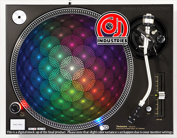 Kaleidoscope Bloom  - 7"-12" DJ slipmat for LP turntable record player