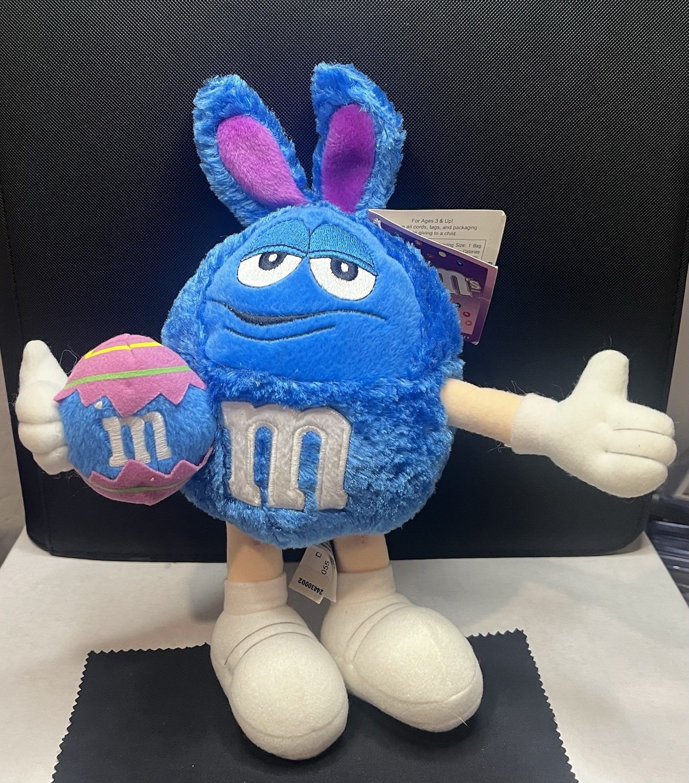VTG 2003 M&M's Blue M Plush Easter Bunny Rabbit Holding Egg 8" with Tag Galeri