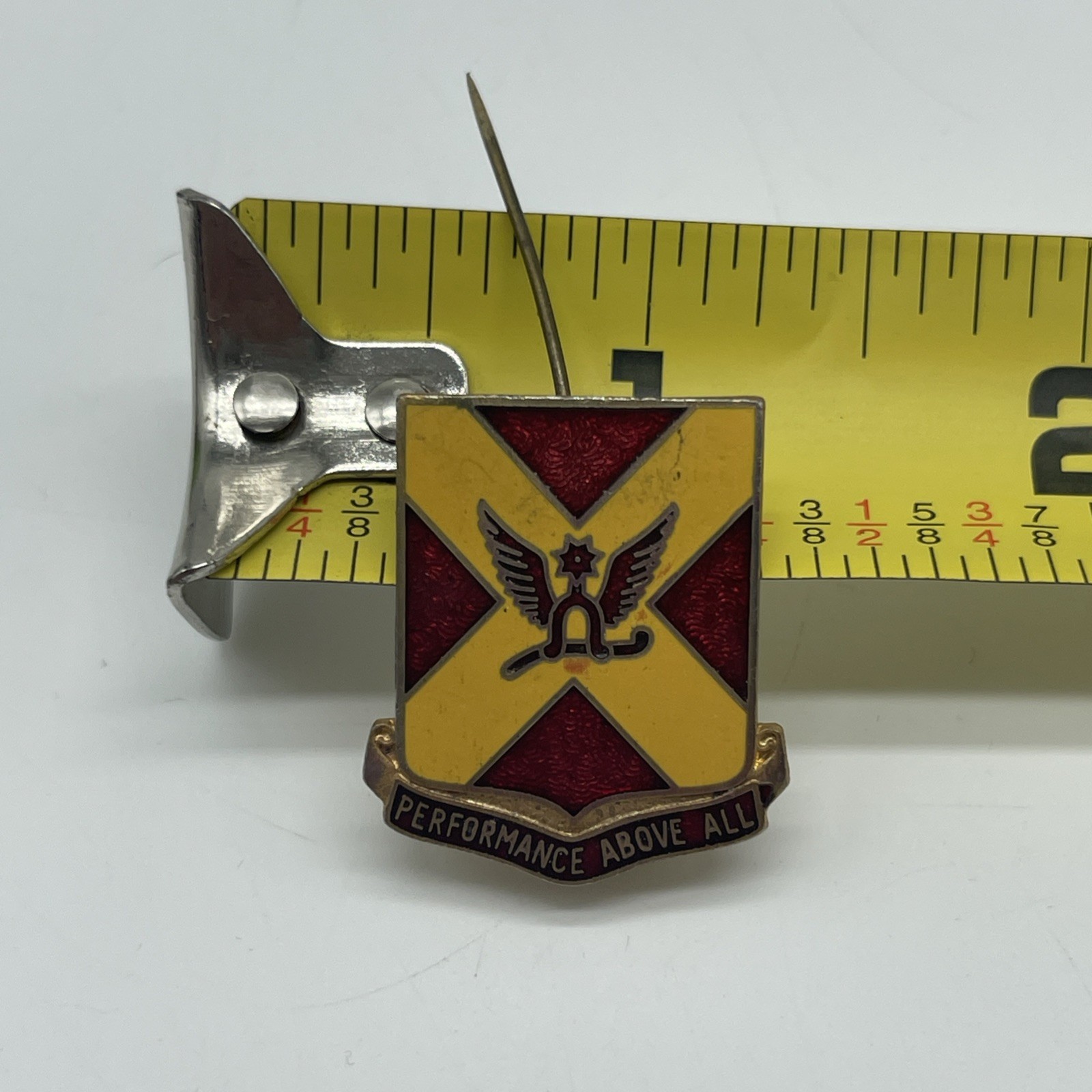 U.S. Military 84th Field Artillery DI DUI Crest Pin Back 7M PERFORMANCE ABOVE