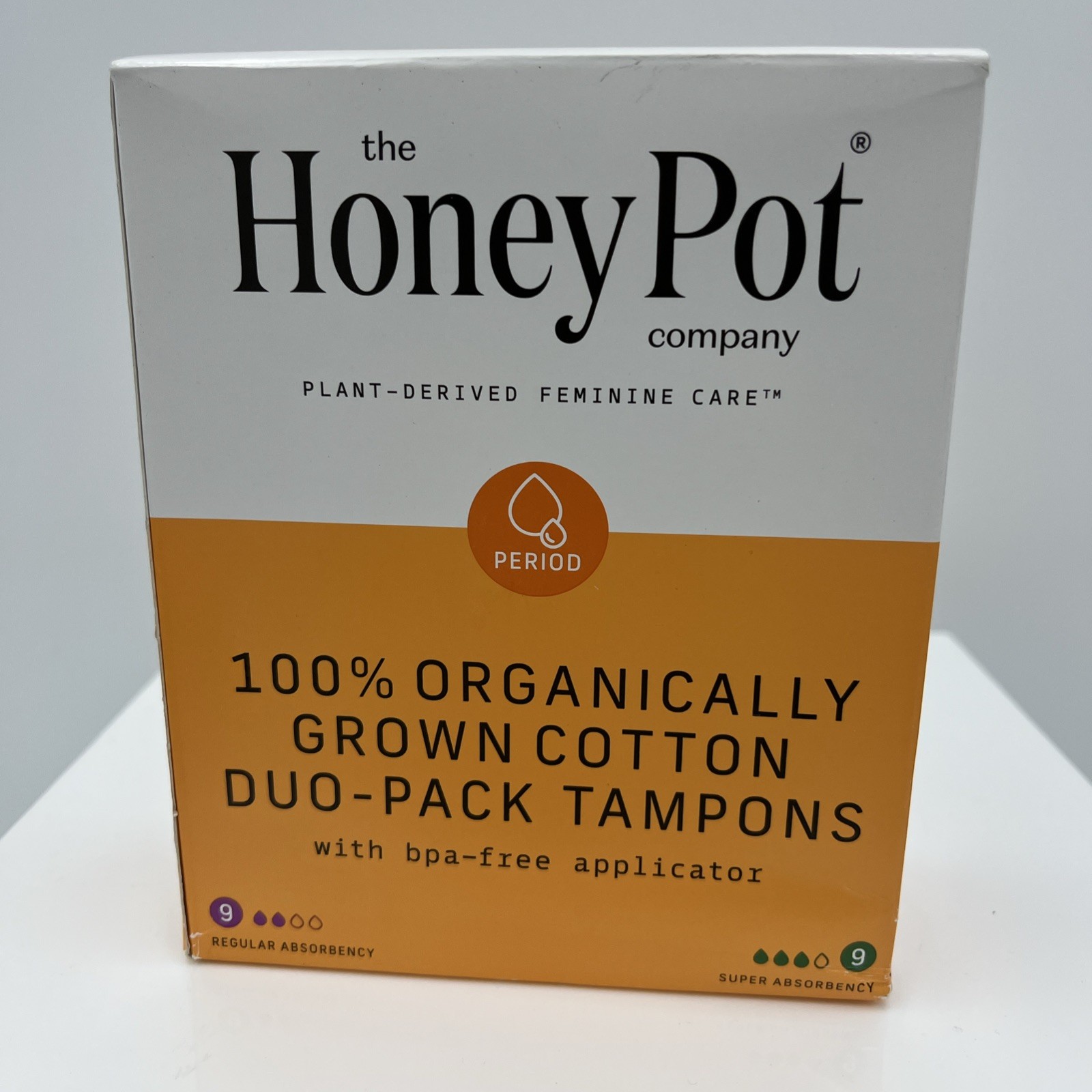 Honey Pot 100% Organically Grown Cotton Tampon 18 Ct, bpa-free Applicator, DuoPk