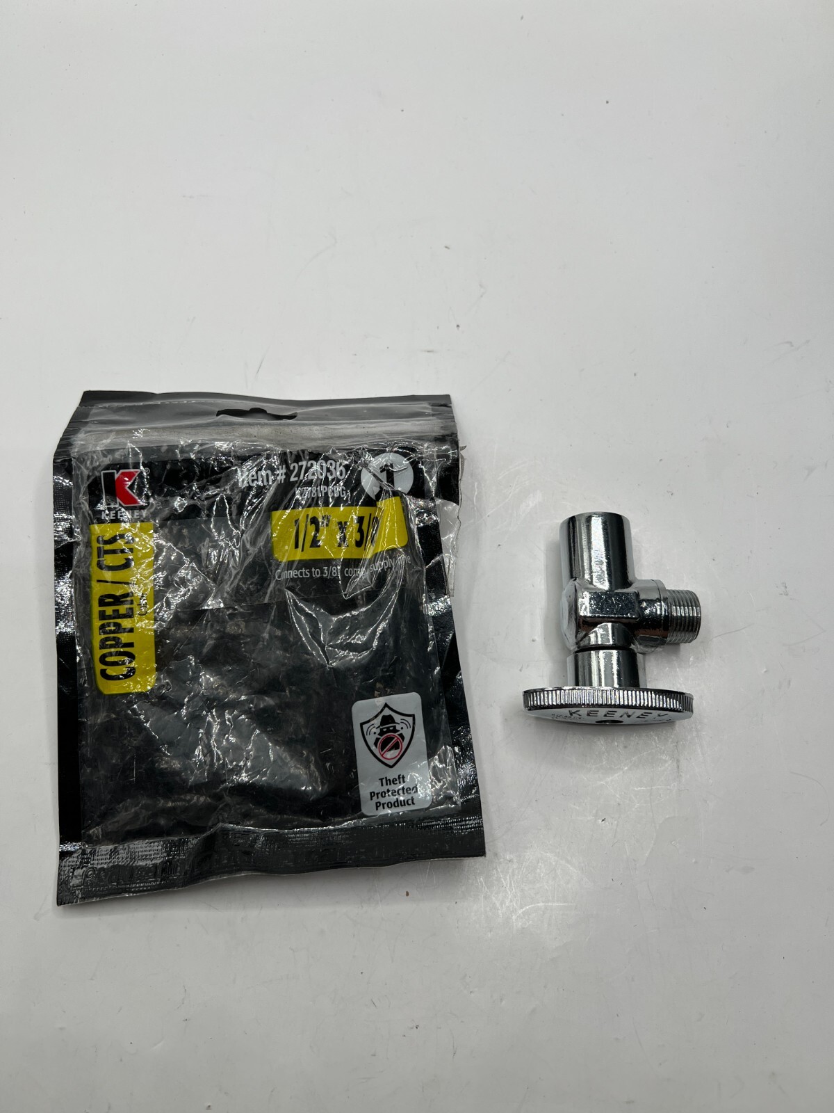 Keeney Quarter Turn Straight Valve Lead Free 1/2" Sweat x 3/8" OD 272036