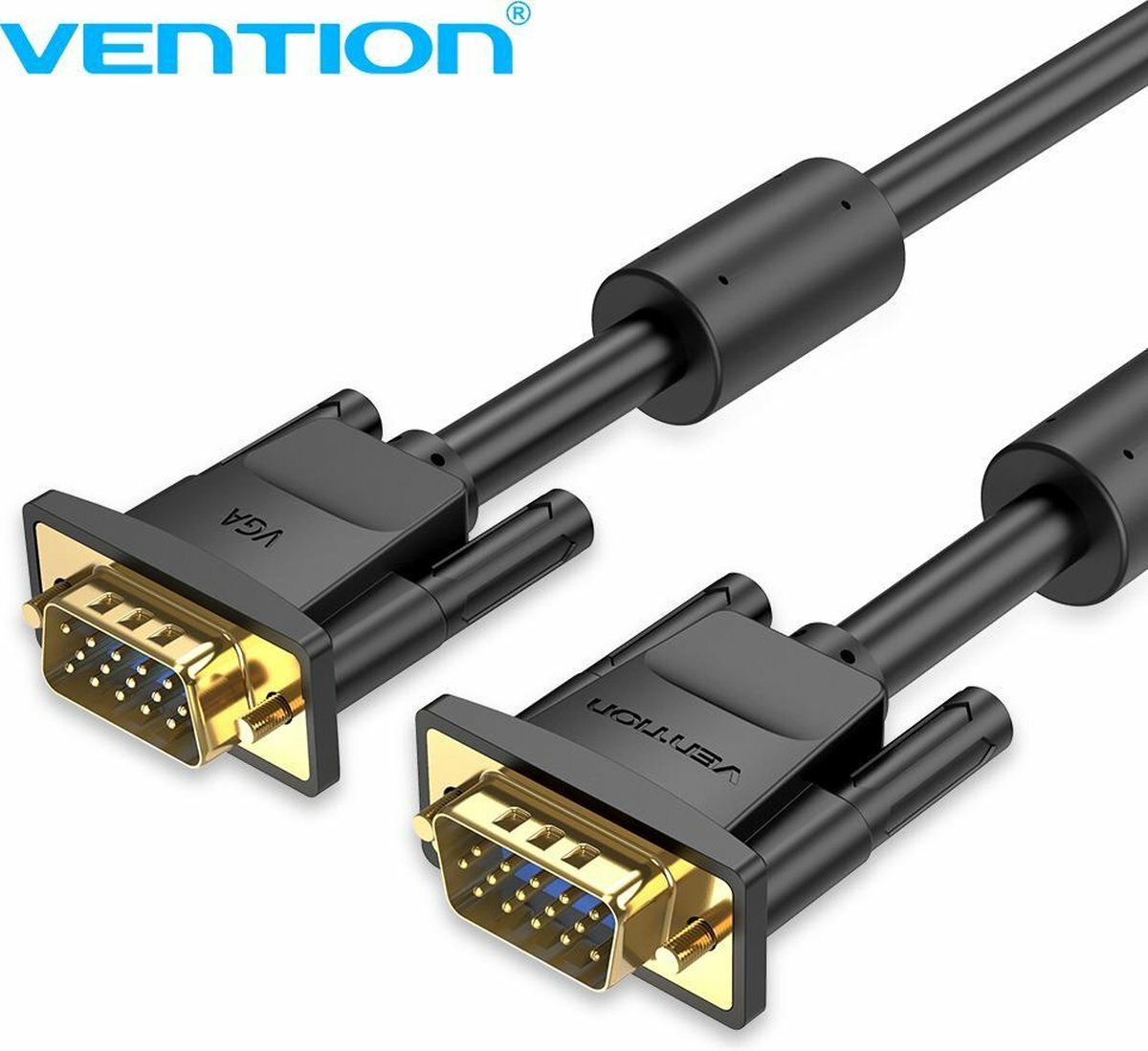 VENTION VGA (3+6) Male to Male Cable 1080p full hd 5 meter FERRITE CORES Gold