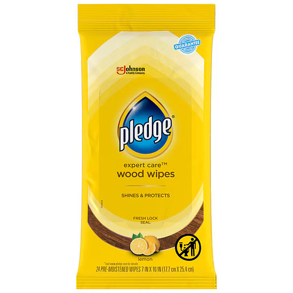 Pledge Furniture Polish Wipes, 12 x 24", 24 Wipes, PK12 336297 Pledge 336297