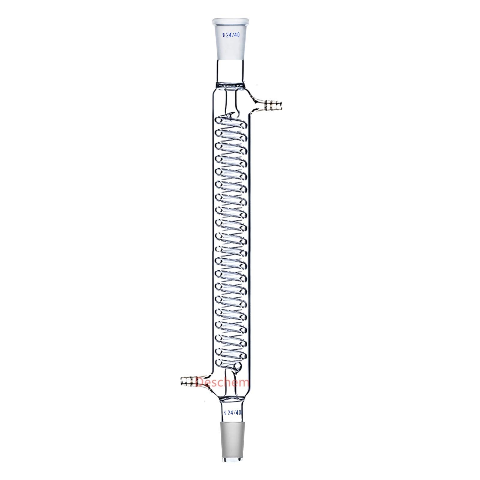 300mm,24/40,Glass Graham Condenser,Coil Heat Exchanger,Laboratory Glassware