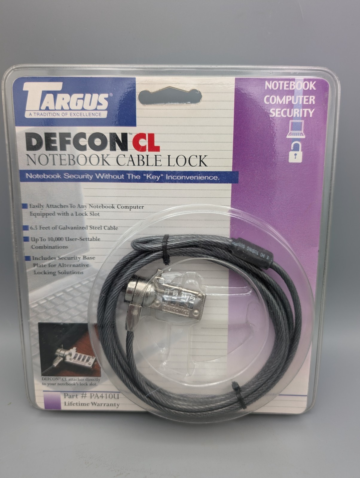 Targus Defcon CL Notebook Laptop PC Desktop Combo Cable Lock Security PA410U New