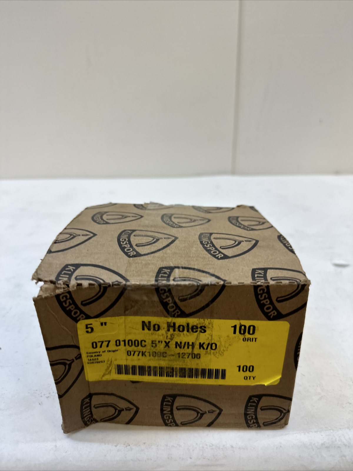 Klingspor 077 0100C 5”xN/H K/0 100 Grit 100PK