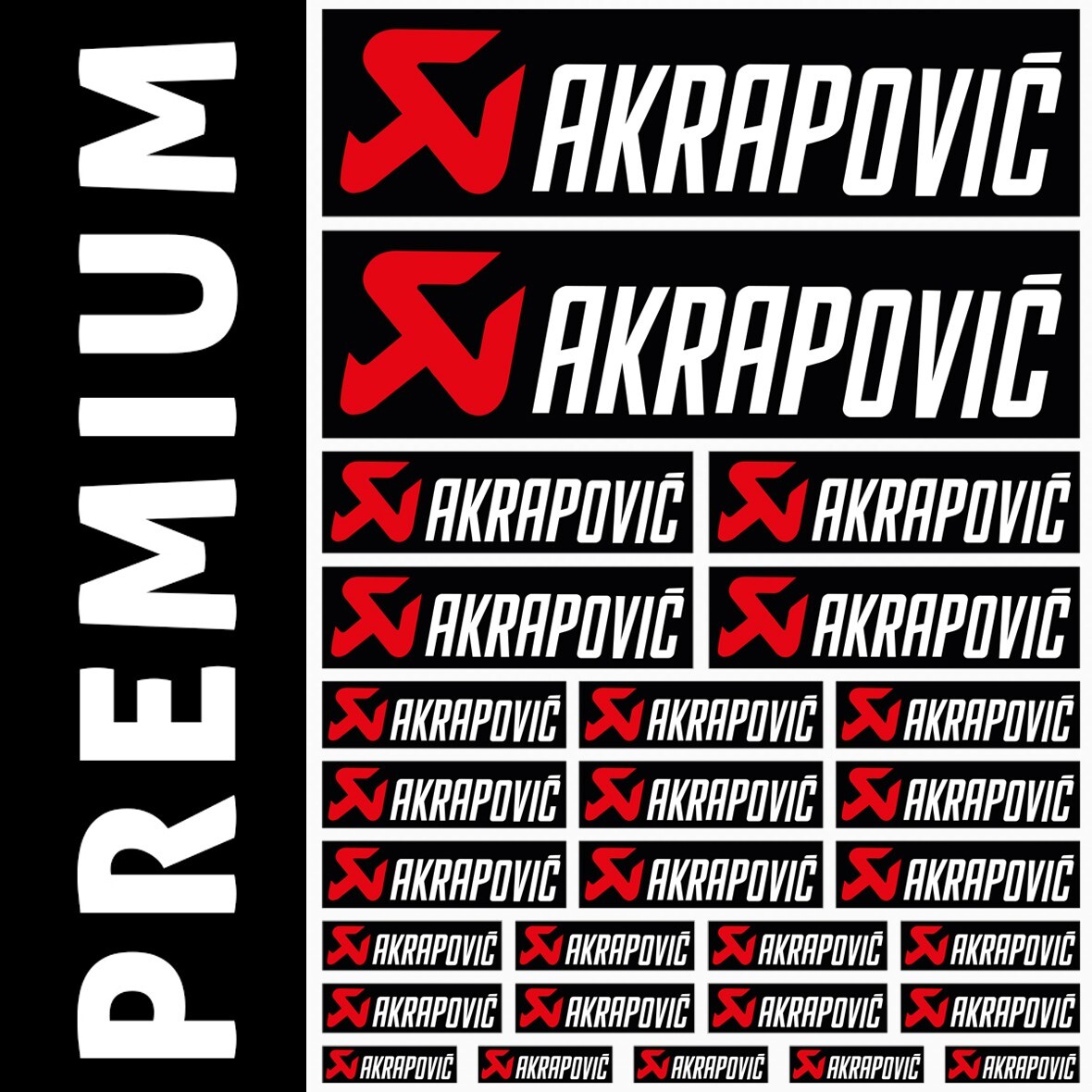 Akrapovic - KIT Decals Stickers Sponsors Car Bike Motorcycle Motocross MX ATV