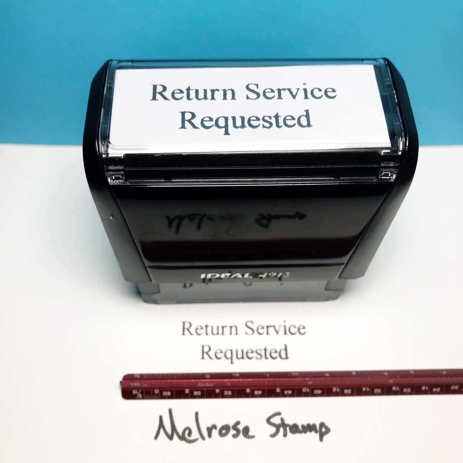 Return Service Requested Rubber Stamp Black Ink Self Inking Ideal 4913