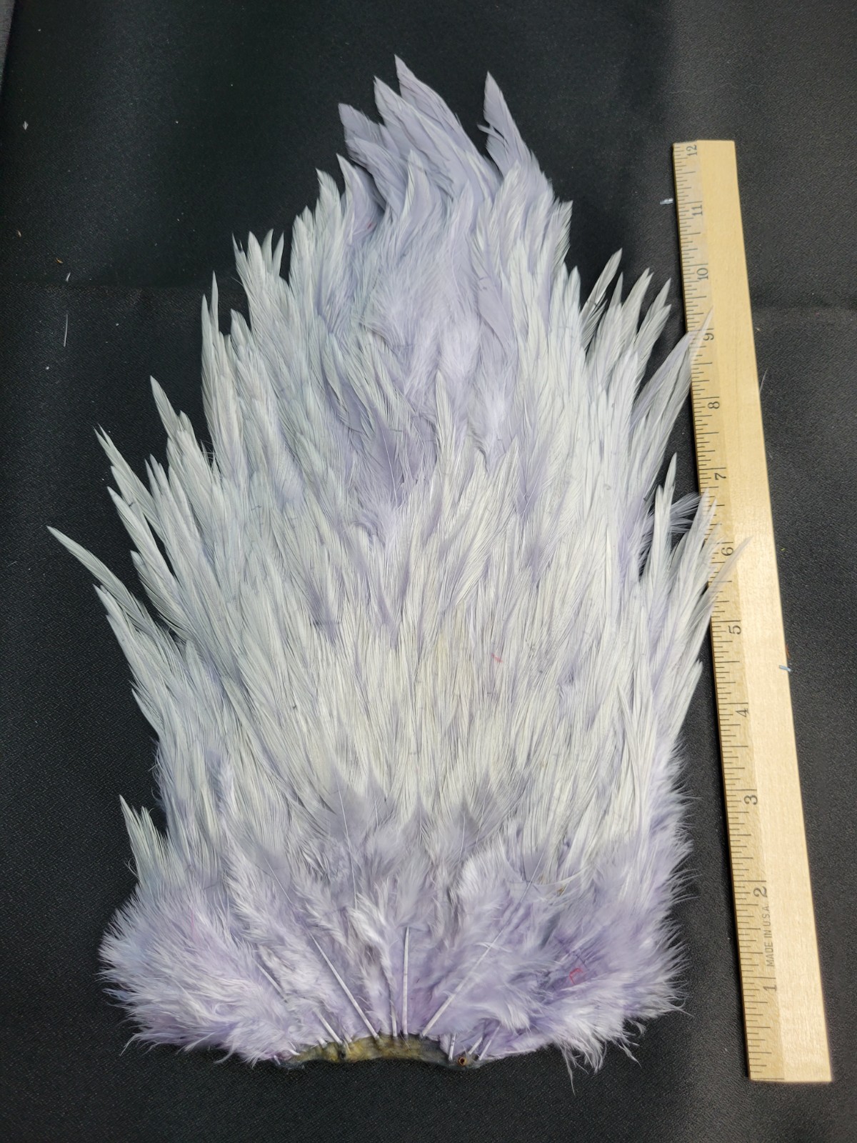Lot 332, Dyed Blue Dun  X-Large India Rooster Streamer Saddle Feathers