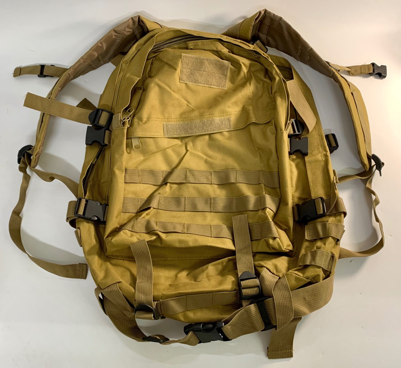 Military-Style Tactical MOLLE Tan Hiking Hunting Backpack