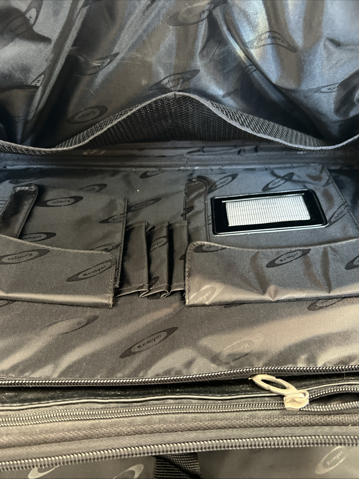 Kemyer Black Briefcase Carry On Handle Padded Strap Compartments Large