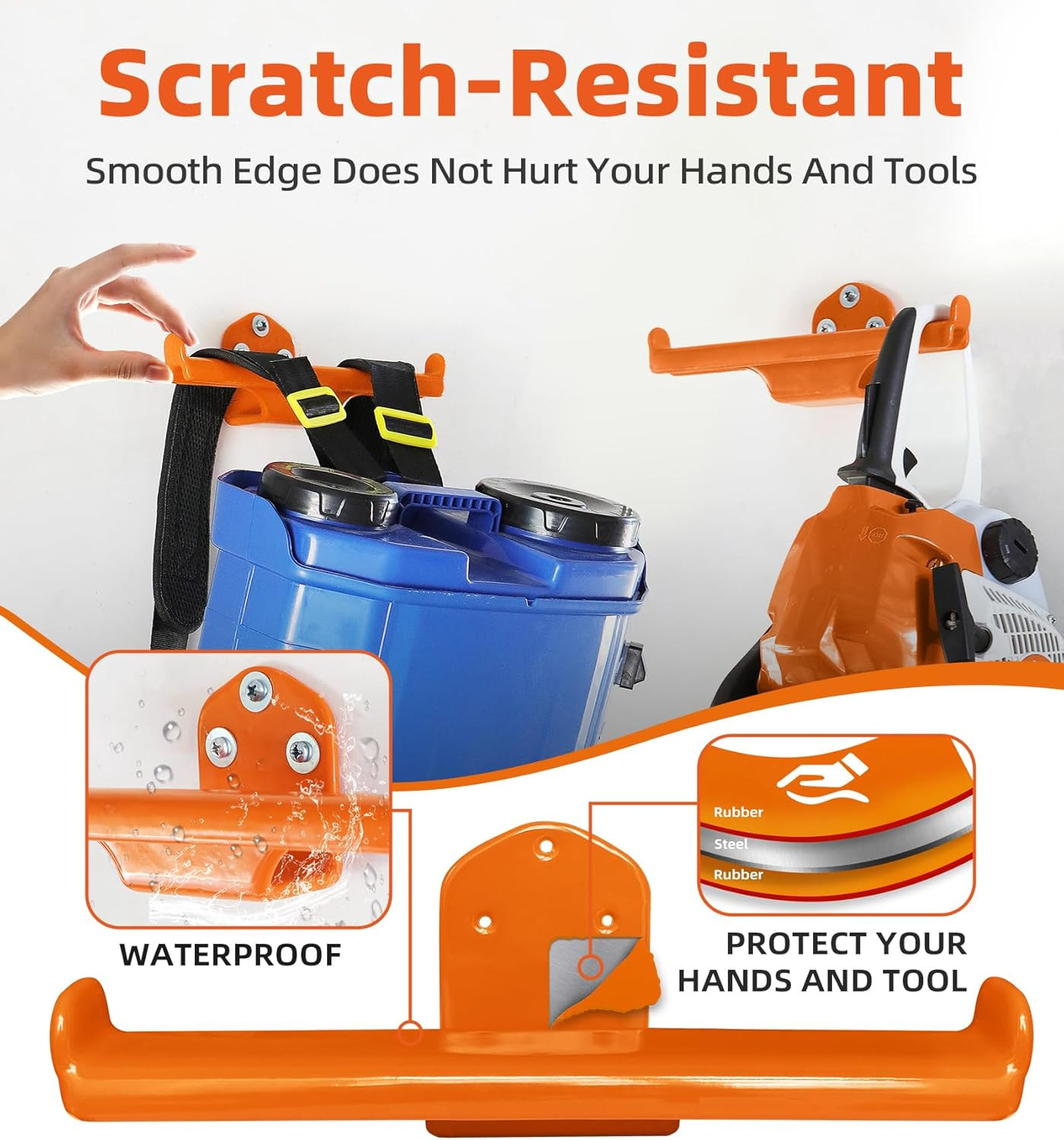 Backpack Leaf Blower and Sprayer Wall Mount Hanger, 2 Pack Storage Solution