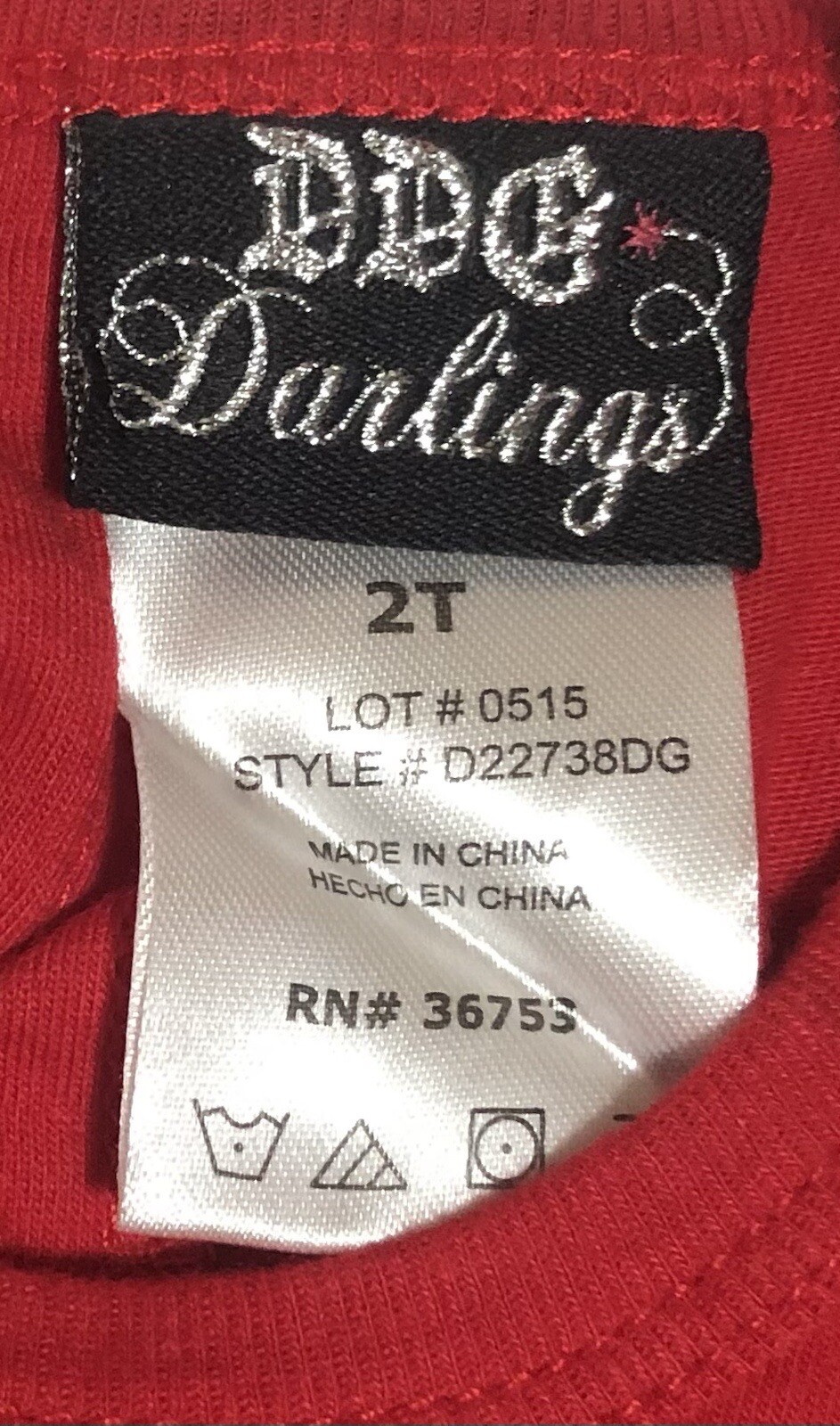 DDG Darlings 2T Red Long Sleeve Shirt