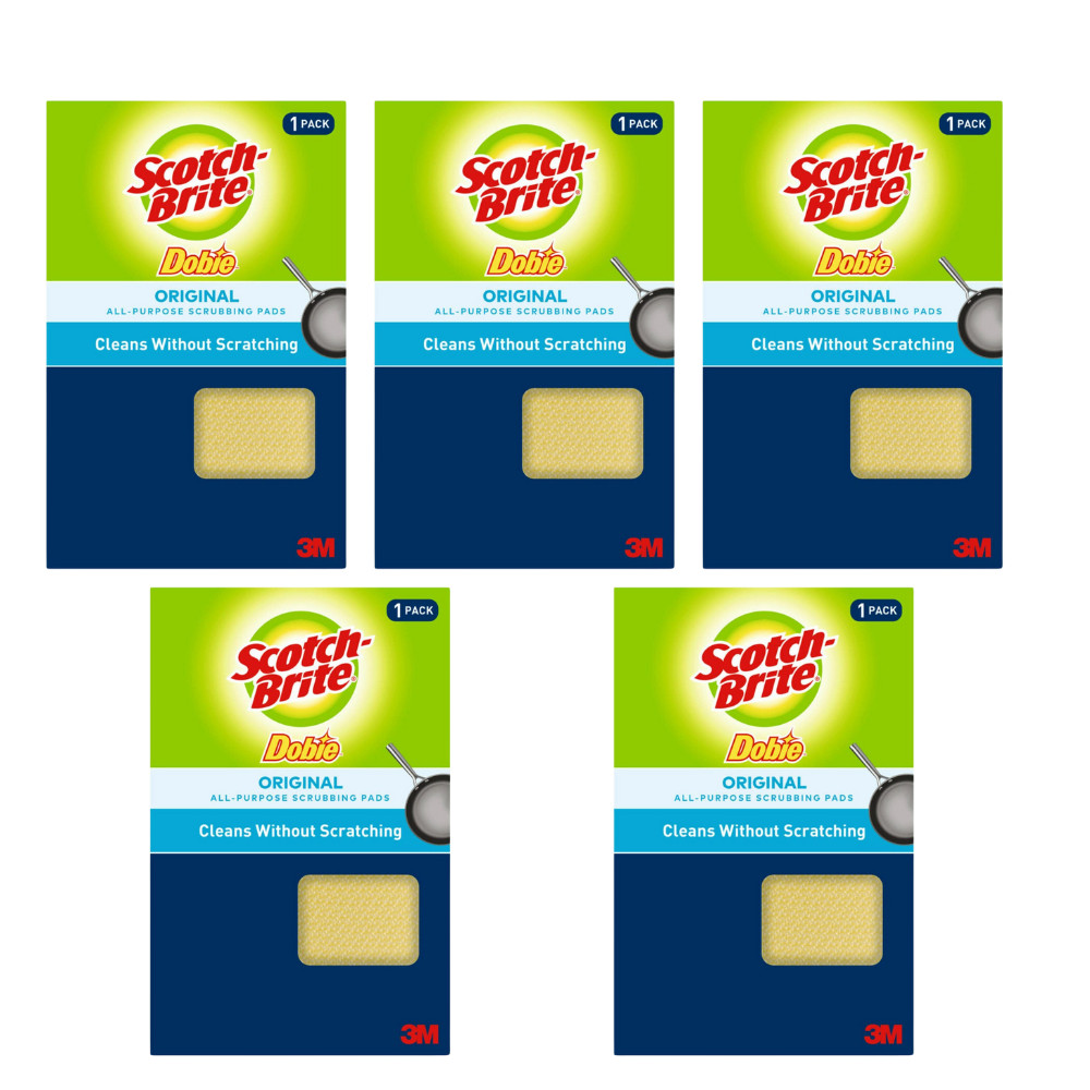 Scotch-Brite Dobie Pad 720 Scour No Scratch All Surface Original Cleaning, 5 PK