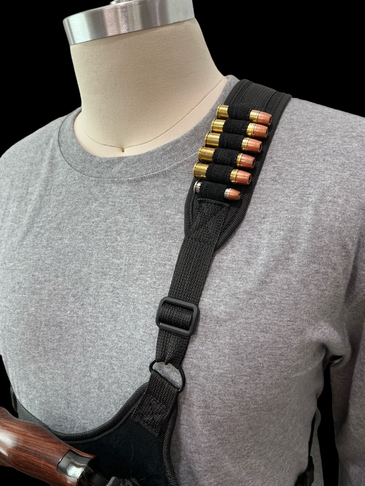 For 6.5" TAURUS TRACKER 627, Right Hand CHEST Holster with Ammo Loops