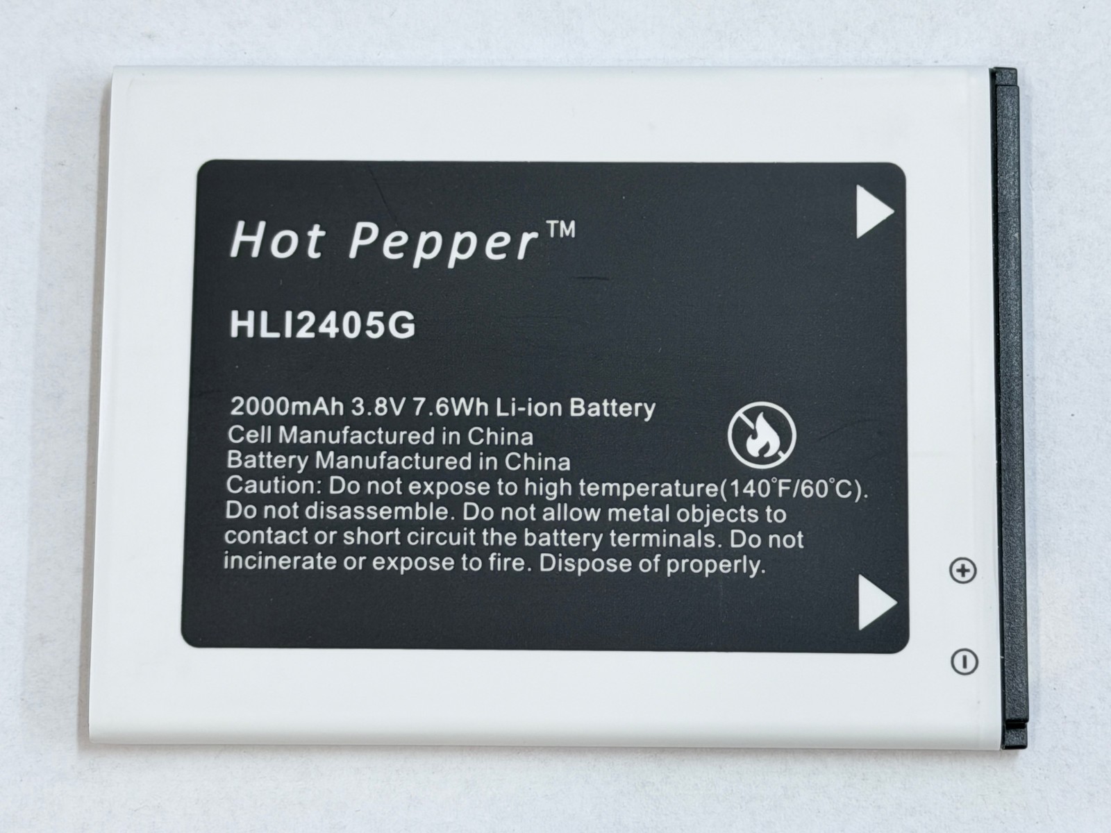 HLI2405G OEM Battery For Hot Pepper Tepin Smart Cell Phone 3.8V 7.6Wh 2000mAh