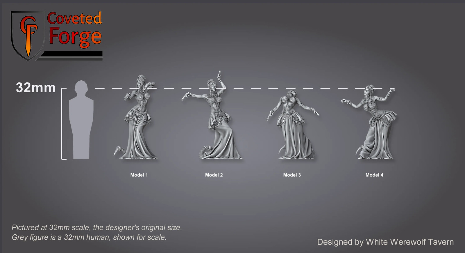 Scaled Dancers - Resin Tabletop Miniature