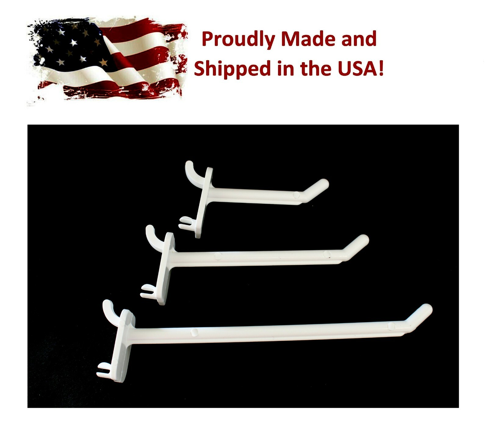 2" 4" or 6" White Plastic Pegboard Hooks Garage/Tools/ Storage/Crafts/25 50 pack