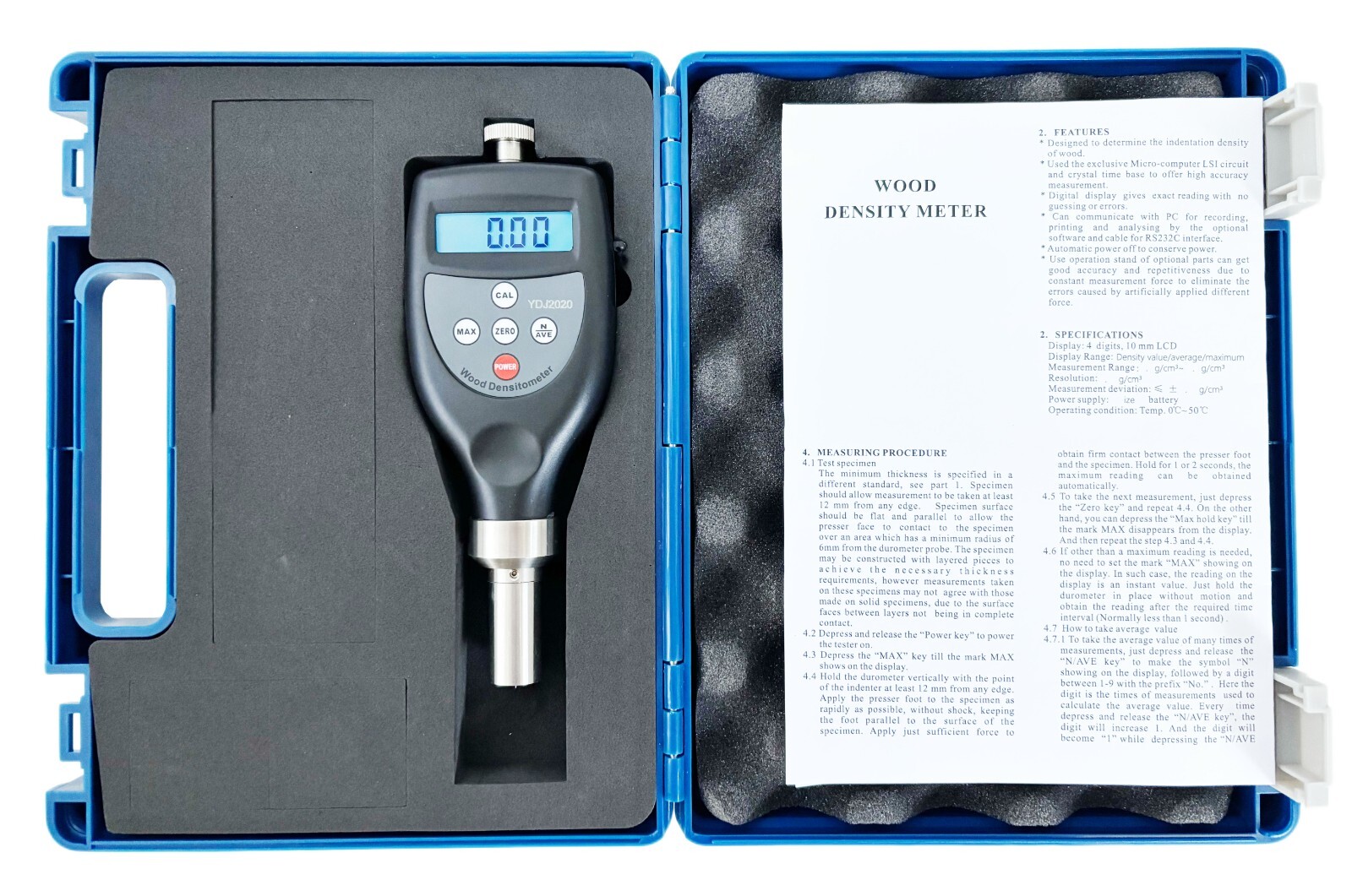 Wood Density Meter with Measuring Range 0.01g/cm³~1.2g/cm3 Accuracy ≤±0.01g/cm3