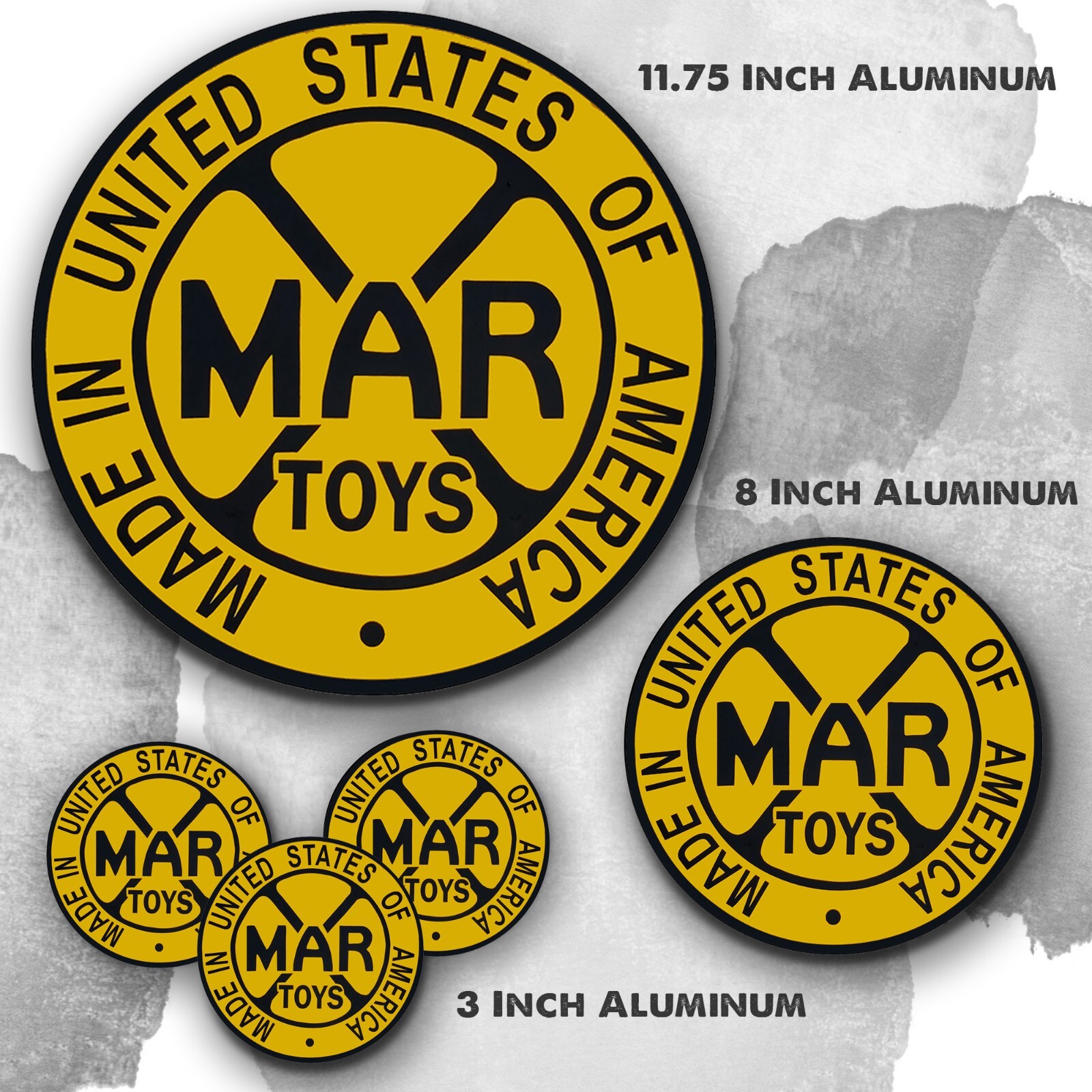 Marx Toys Made In The USA Reproduction Aluminum Circle Sign
