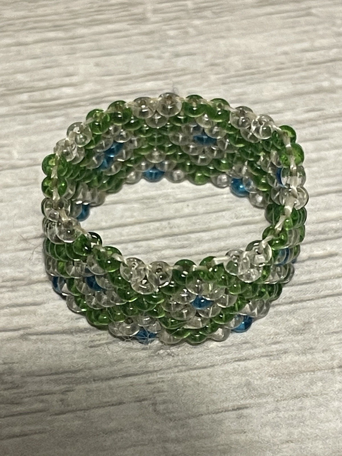 Handcrafted Wide Beaded Band Ring