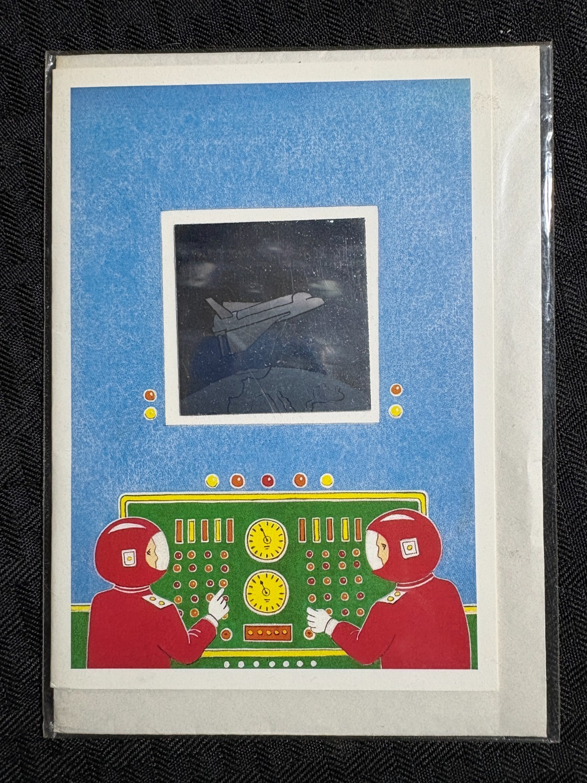 SPACE SHUTTLE Hologram Sticker Greeting Note Card & Envelope NM 9.4
