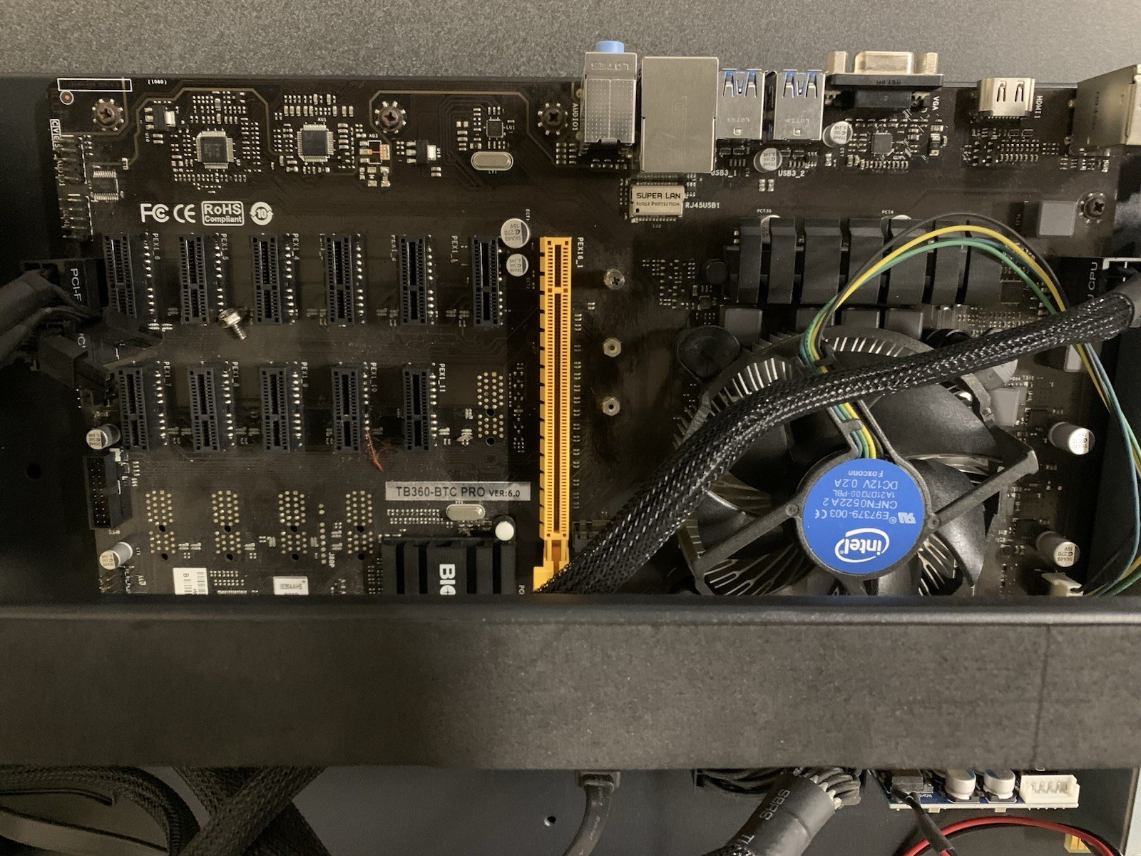Crypto mining rig, 12 GPU Slot, TB 360-BTC Pro, Complete Set [NO GPUs]