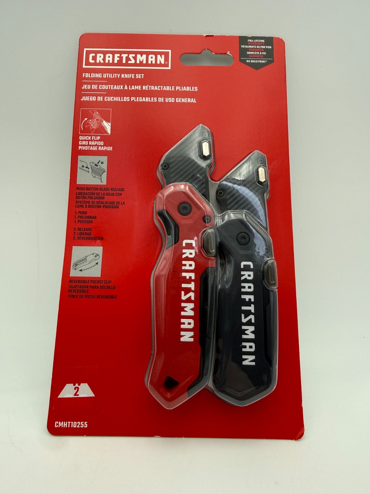 CRAFTSMAN Folding Knife Set 2-Pack Lockback Utility Pocket Knives EDC Durable St