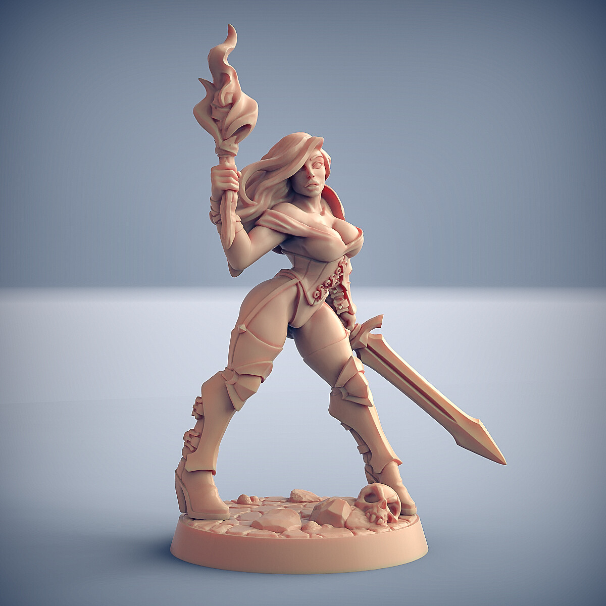 Human Fighter Guild Skimpy Pinup - Artisan Guild Fantasy Dungeons & Dragons Mini