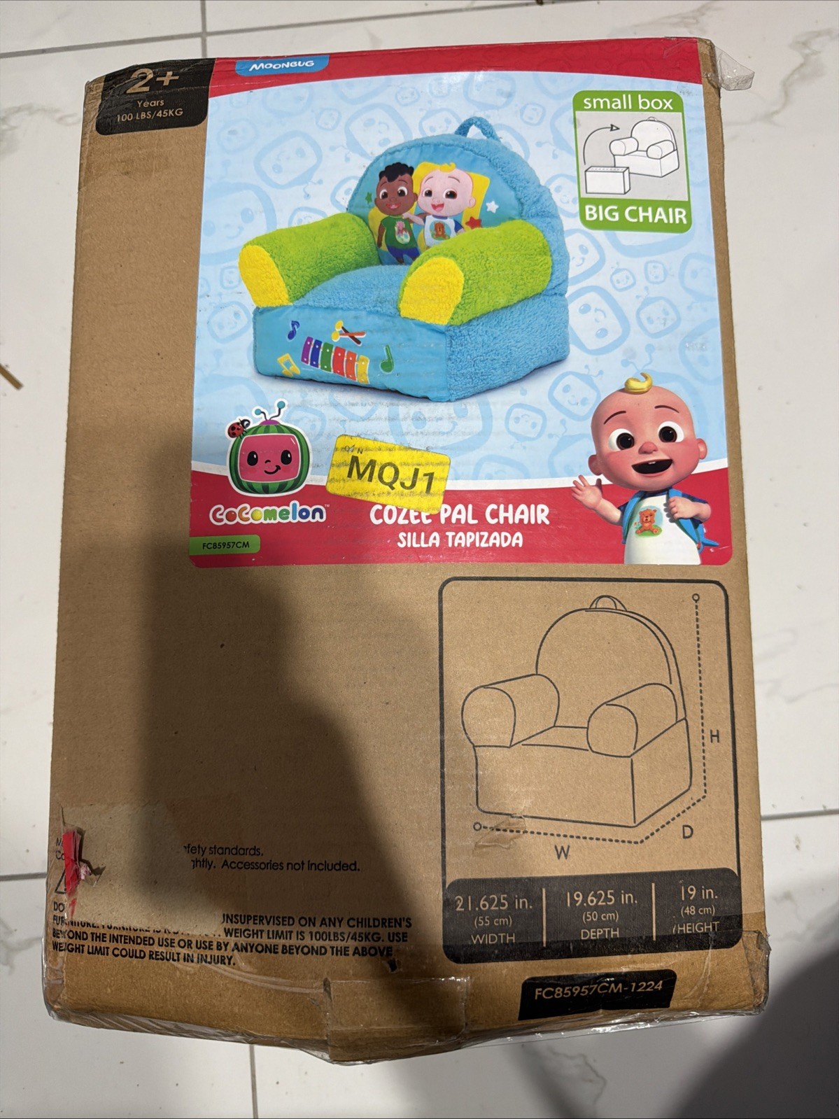 CoComelon Cozee Buddy Kids Chair, Blue