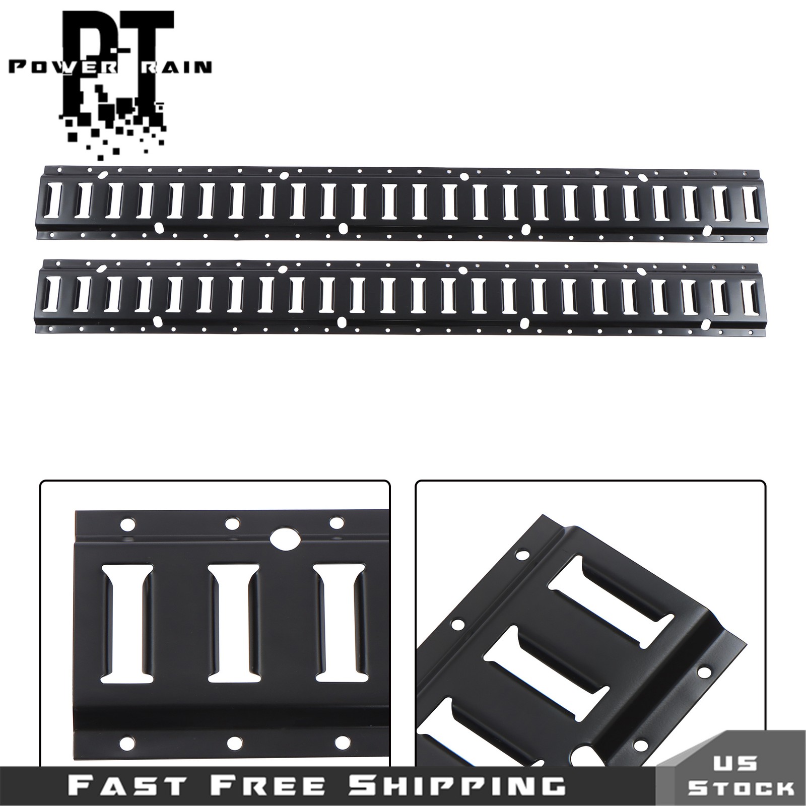 For Cargo Trailers Power Coated E-Tracks 2 Pack 4' E Tie Down Rail Kit