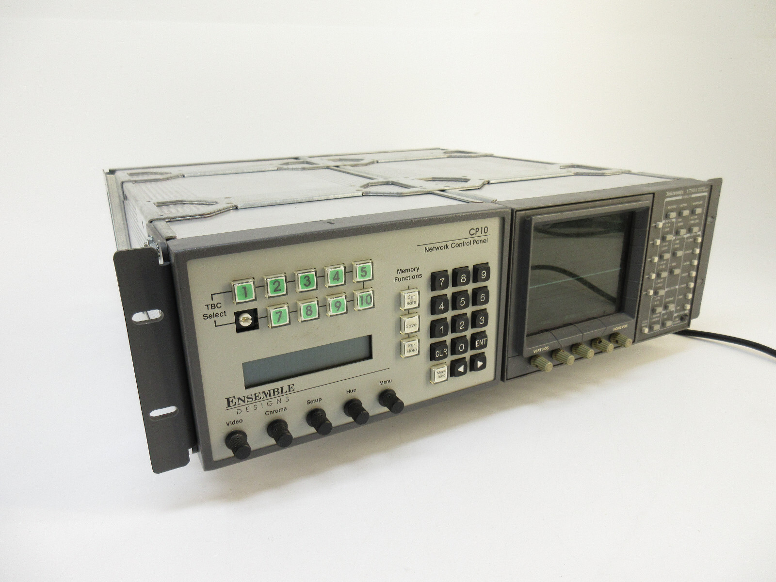 Tektronix 1750A Waveform Vector Monitor w/ CP10 Network Control Panel & Rack Kit