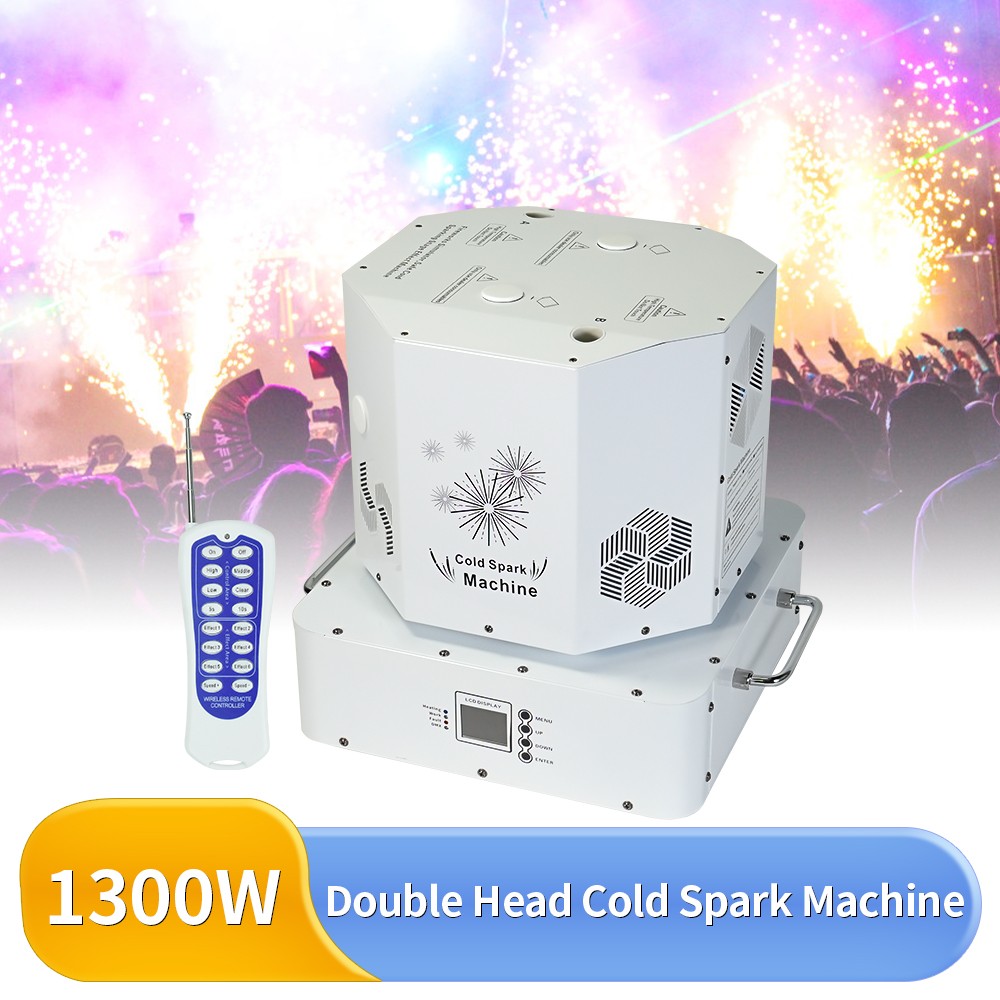 White 1500W Dual Moving Head Cold Spark Machine DMX512 Fireworks for Dj Stage